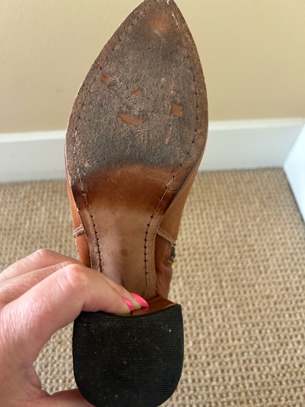 Freebird by Steven Jalessa Boot Cognac Distressed Leather Ankle Boots Size 8 - Picture 8 of 9